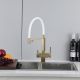 Смеситель для кухни Gappo G4395-53 с подключением фильтра питьевой воды и гибким изливом золото/белый