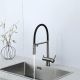 Смеситель для кухни Gappo G4397-89 с подключением фильтра питьевой воды и гибким изливом оружейная сталь/чёрный