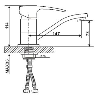 Смеситель для кухни Gappo G4507 хром