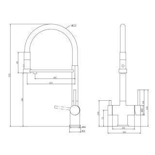 Смеситель для кухни Kohr Berga Series 1LQ280204CP-0000A хром/чёрный