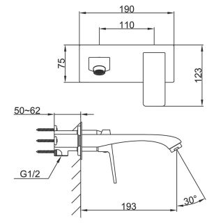 Смеситель для раковины Frap F1276-9 Оружейная сталь