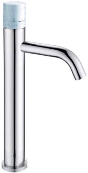 Смеситель для накладной раковины Boheme Stick хром/белый 122-CR-MR-W