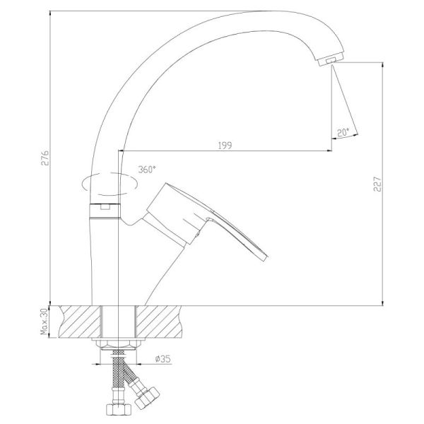 Смеситель для кухни Decoroom хром DR67021
