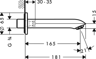 Излив для ванны Hansgrohe 31494000 хром