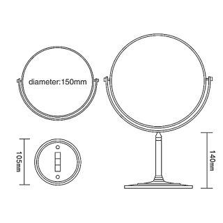 Настольное косметическое зеркало Frap F6206 хром