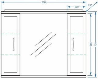 Зеркало-шкаф с подсветкой Stella Polar Концепт 90см белый SP-00000131