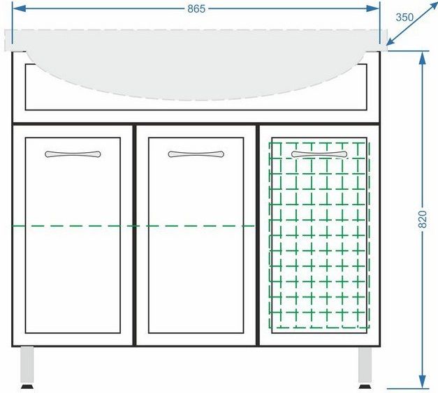 Тумба под раковину Stella Polar Концепт с корзиной 90см белый SP-00000134