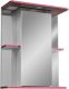 Зеркало-шкаф с подсветкой Stella Polar Колор-1 55см красный SP-00000196