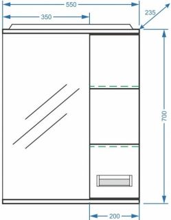 Зеркало-шкаф с подсветкой Stella Polar Фиора 55см белый SP-00000209