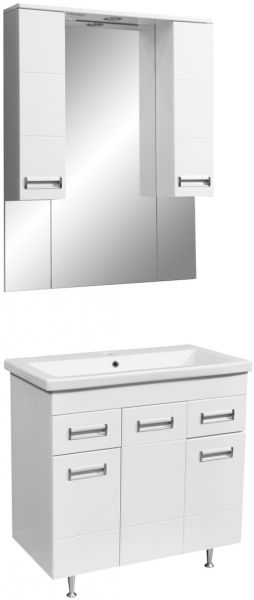 Зеркало-шкаф с подсветкой Stella Polar Фиора 80см белый SP-00000210