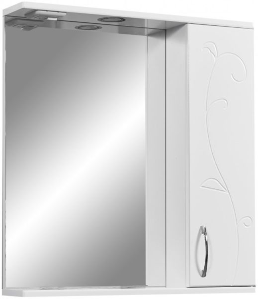 Зеркало-шкаф с подсветкой Stella Polar Фантазия 65см белый SP-00000225