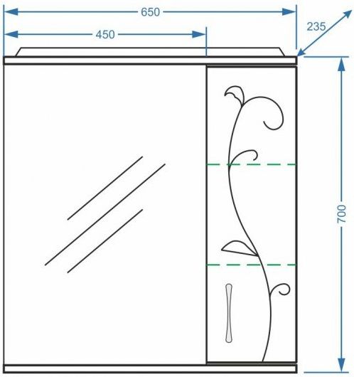 Зеркало-шкаф с подсветкой Stella Polar Фантазия 65см белый SP-00000225