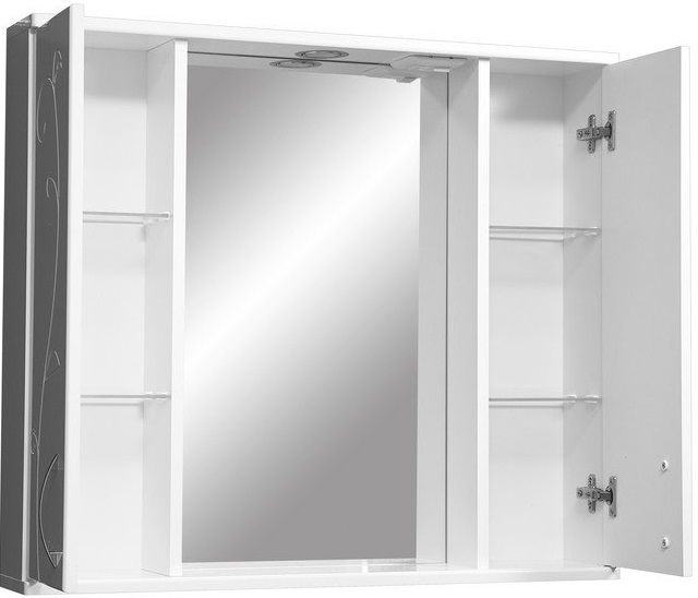 Зеркало-шкаф с подсветкой Stella Polar Фантазия 80см белый SP-00000226