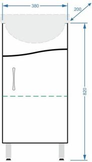 Тумба под раковину Stella Polar Волна 40см белый SP-00000230
