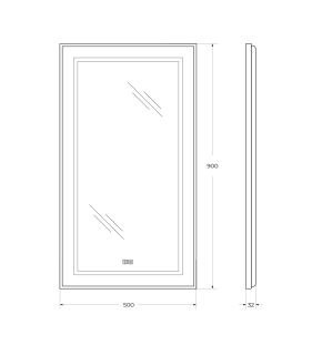Зеркало BelBagno SPC-KRAFT-500-900-LED-TCH-WARM
