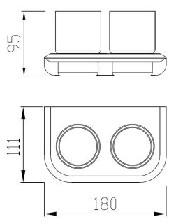 Двойной стакан для зубных щёток ABBER Nord AA1557 хром
