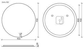 Зеркало с подсветкой Sancos Sfera SF900 90см с сенсорным выключателем