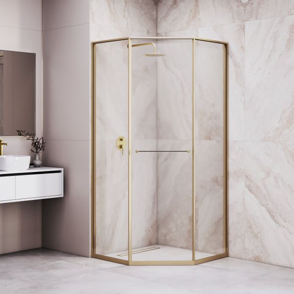 Душевой уголок RGW SV-82Gb "R" 33328299-16R 90x90 см брашированное золото