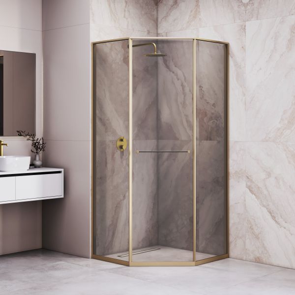 Душевой уголок RGW SV-82Gb "R" 33328200-36R 100x100 см брашированное золото