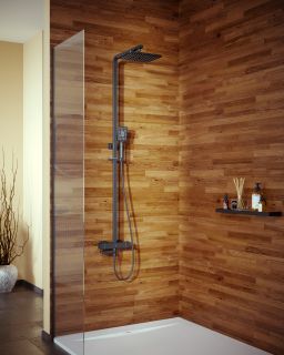 Душевая система Timo Tetra-thermo SX-0169/03 с термостатом чёрный