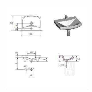 Раковина Cersanit CARINA 50 UM-CAR50/1 50x39