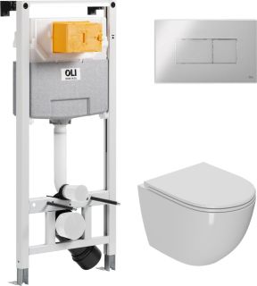 Комплект унитаза с инсталляцией Point Афина 879235pKA00+PN41041 с сиденьем Микролифт