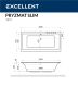 Ванна акриловая EXCELLENT Pryzmat Slim 160x75