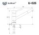 Смеситель для кухни Ulgran Classic U-025-343 с низким поворотным изливом антрацит
