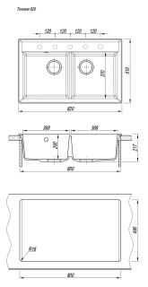 Кухонная мойка Florentina Тоскана 820 жасмин