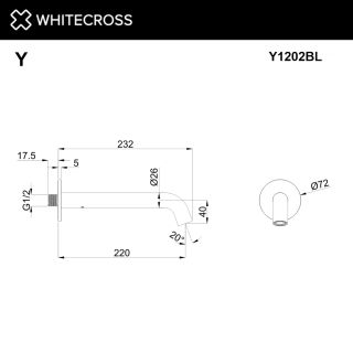 Излив настенный WHITECROSS Y1202NIB брашированный никель