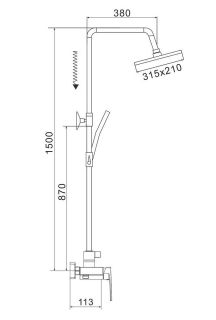 Душевая стойка Rose R1836T-6 пепельный