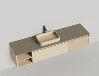 Подвесная тумба Salini Domino 27D120A 200см эмаль с открытой полкой