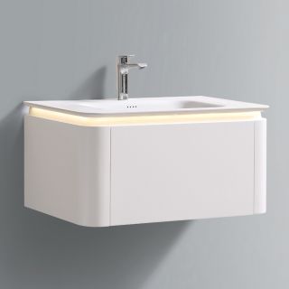 Тумба с раковиной Black&White Universe 925800 80 см молочный белый матовый