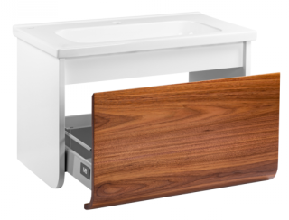 Подвесная тумба под раковину Veedi Vision VSN800T-CR 80см белый/дуб орех