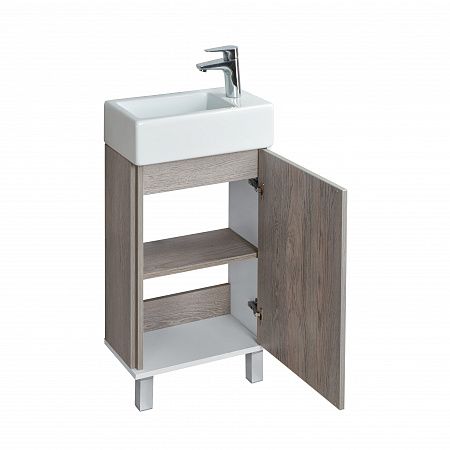 Тумба под раковину Акватон Эмма 46см белый/дуб наварра 1A221601EAD80
