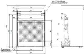 Тумба под раковину Aquanet Nova Lite 302469 60 см белый