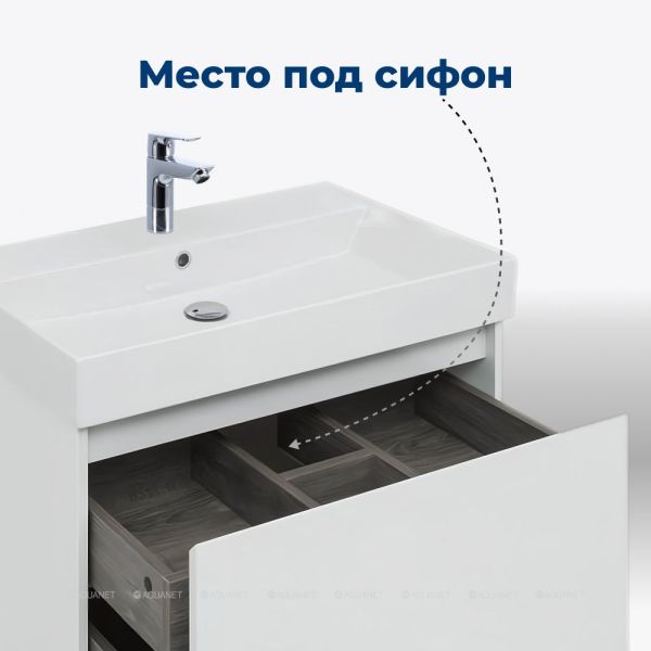 Тумба под раковину Aquanet Nova Lite 242275 75 см белый глянец