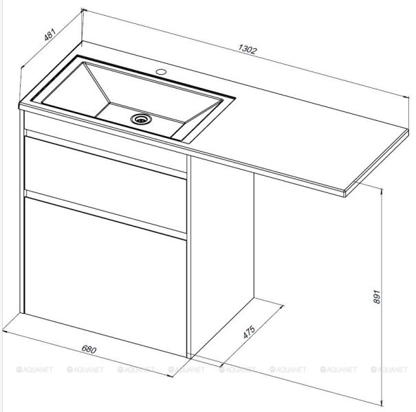 Тумба под раковину Aquanet Токио 333652 68 см дуб веллингтон