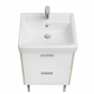 Тумба под раковину Акватон Йорк 55см белый/ясень фабрик 1A170501YOAV0