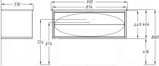 Тумба Ибица 90, подвесная, цвет белый/золото