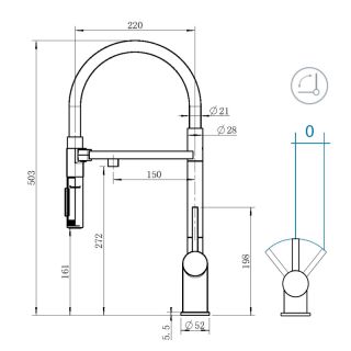 Смеситель для кухни Grandex Aqua Choice-S 9020153 графит