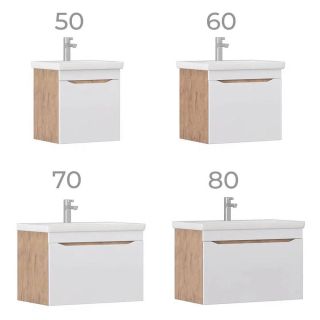 Тумба под раковину подвесная Vigo Grani 028 50 см дуб золотой