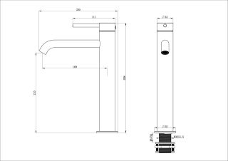 Смеситель для раковины Wonzon & Woghand Stick WW-88239017-MB чёрный матовый
