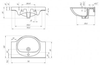 Мебельная раковина Cersanit Erica UM-ERI80/1 80см белый