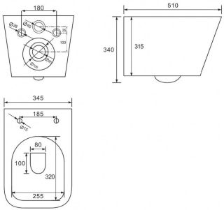 Подвесной унитаз ABBER Rechteck безободковый белый AC1200