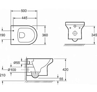 Унитаз c инсталляцией Jacob Delafon Elite E21743RU-00 сиденье тонкое микролифт, клавиша белый глянец