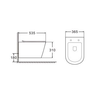 Унитаз подвесной AZARIO FONTI AZ-402W в комплекте с сиденьем микролифт