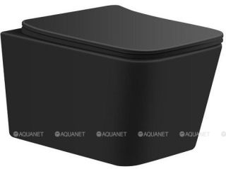 Унитаз подвесной Aquanet Tavr Rimless Tavr 2.0 W LX-1907MB Soft Close 279092 чёрный матовый