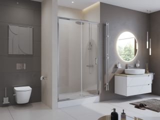 Душевая дверь BelBagno UNO-195-BF-1-155-C-Cr хром