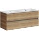 Подвесная тумба под двойную раковину Sancos Urban UR120-2EG 120см дуб галифакс натуральный